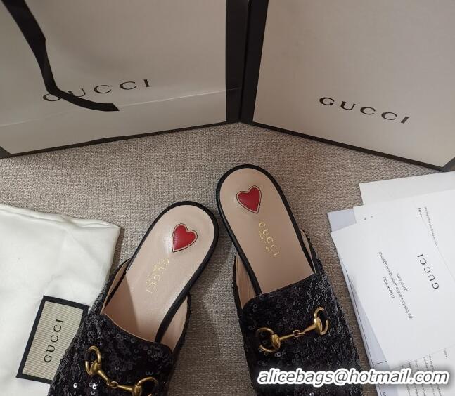 Duplicate Gucci Sequins Slipper 010915 Black