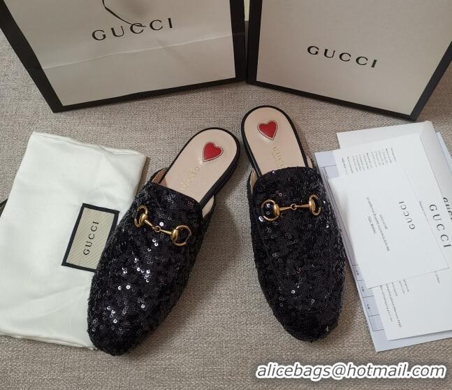 Duplicate Gucci Sequins Slipper 010915 Black