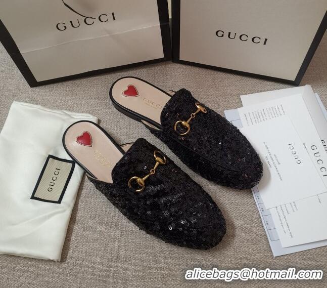 Duplicate Gucci Sequins Slipper 010915 Black