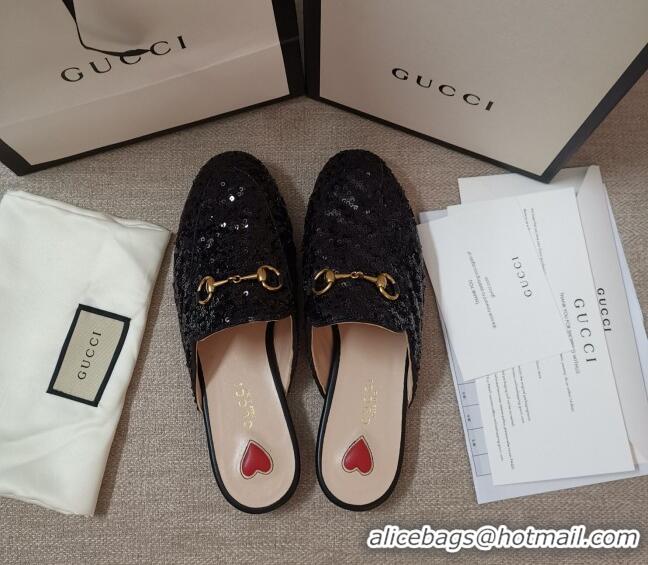 Duplicate Gucci Sequins Slipper 010915 Black