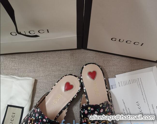 Top Quality Gucci Liberty London Floral Mules 010923 Black