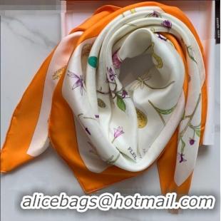 Cheap Price Hermes Knight Silk Twill Square Scarf 90x90cm H2938 Orange 2020