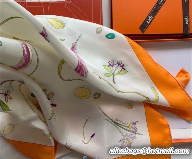 Cheap Price Hermes Knight Silk Twill Square Scarf 90x90cm H2938 Orange 2020