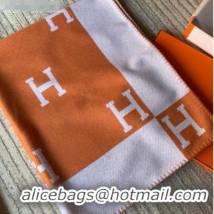 Promotional Hermes Classic Wool Cashmere Blanket 140x170cm H8501 Orange 2020