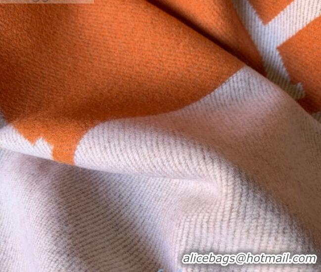 Promotional Hermes Classic Wool Cashmere Blanket 140x170cm H8501 Orange 2020