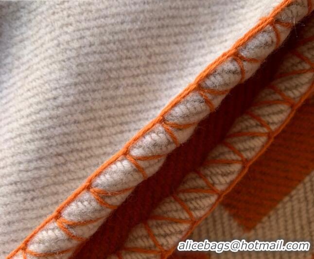 Promotional Hermes Classic Wool Cashmere Blanket 140x170cm H8501 Orange 2020