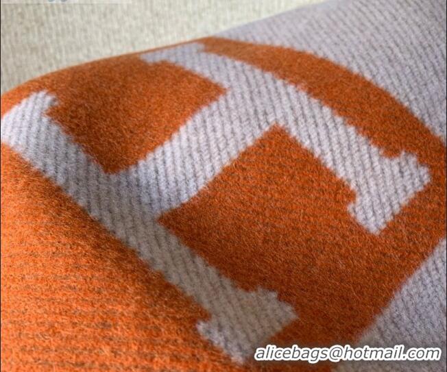 Promotional Hermes Classic Wool Cashmere Blanket 140x170cm H8501 Orange 2020