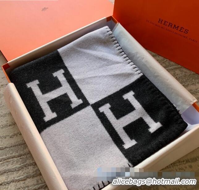 Top Quality Hermes Classic Wool Cashmere Blanket 140x170cm H8502 Black 2020