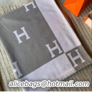 Popular Style Hermes Classic Wool Cashmere Blanket 140x170cm H8503 Grey 2020