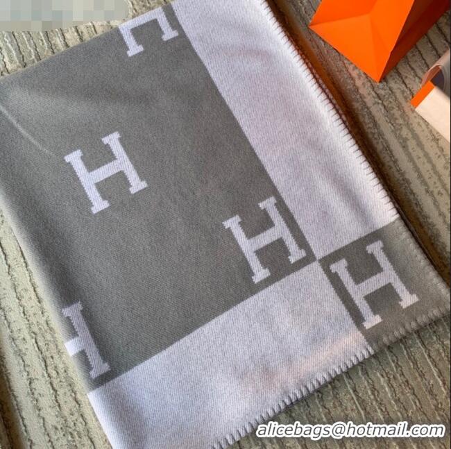 Popular Style Hermes Classic Wool Cashmere Blanket 140x170cm H8503 Grey 2020