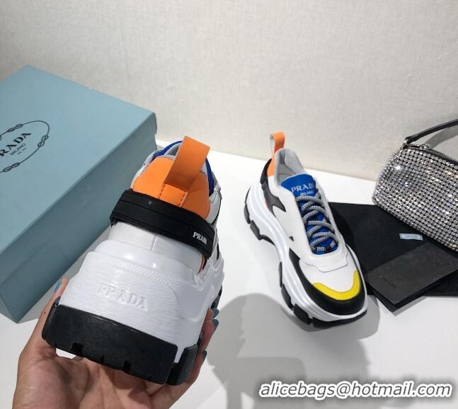 Low Price Prada Block Sneakers 061506 White/Blue/Yellow