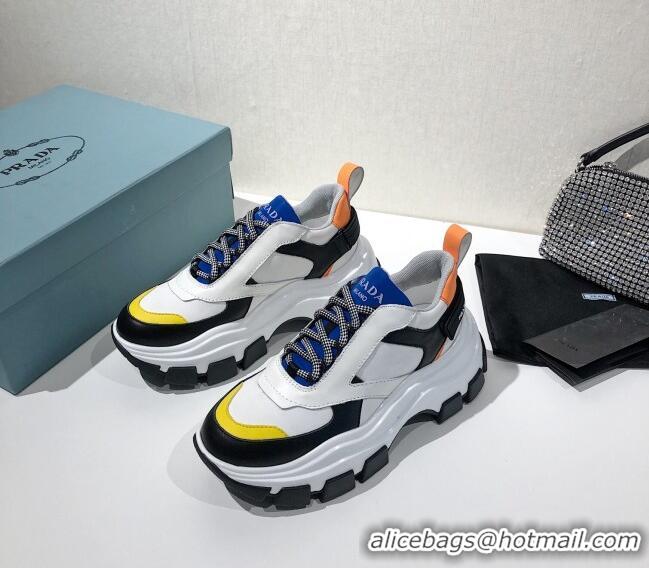 Low Price Prada Block Sneakers 061506 White/Blue/Yellow