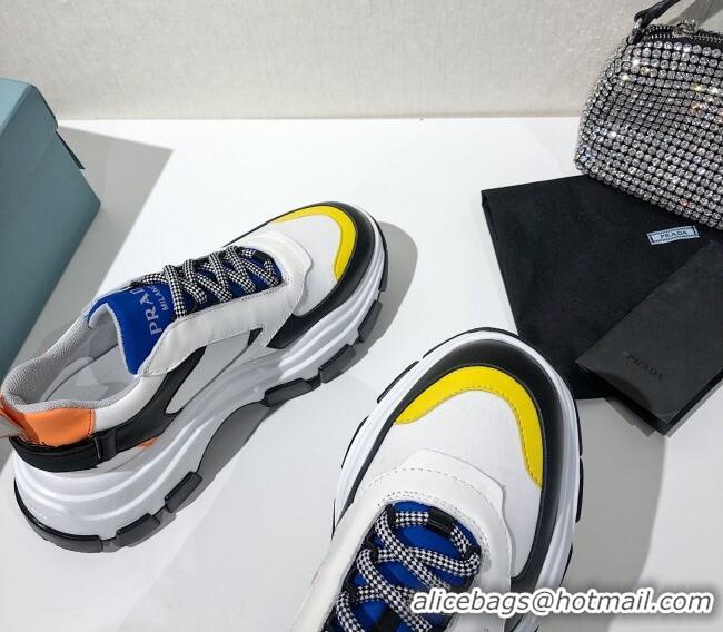 Low Price Prada Block Sneakers 061506 White/Blue/Yellow