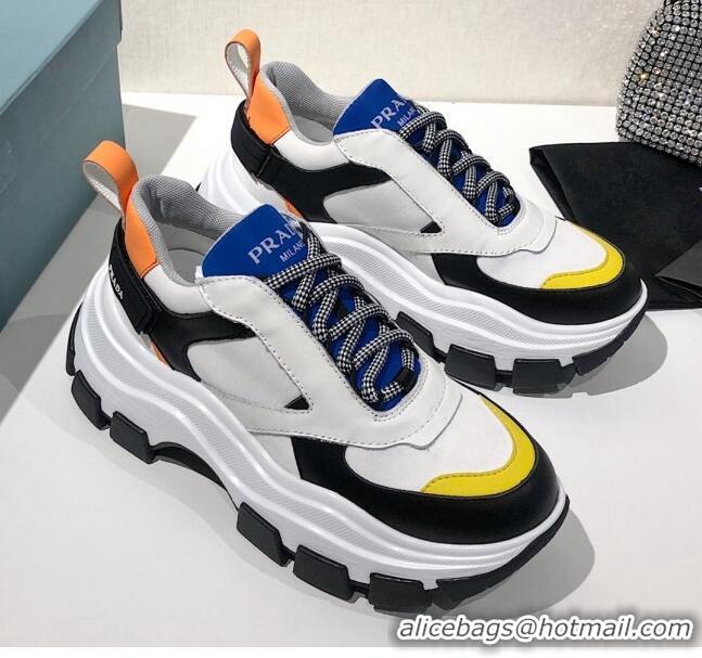 Low Price Prada Block Sneakers 061506 White/Blue/Yellow