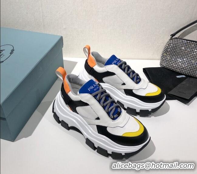 Low Price Prada Block Sneakers 061506 White/Blue/Yellow