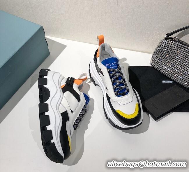 Low Price Prada Block Sneakers 061506 White/Blue/Yellow