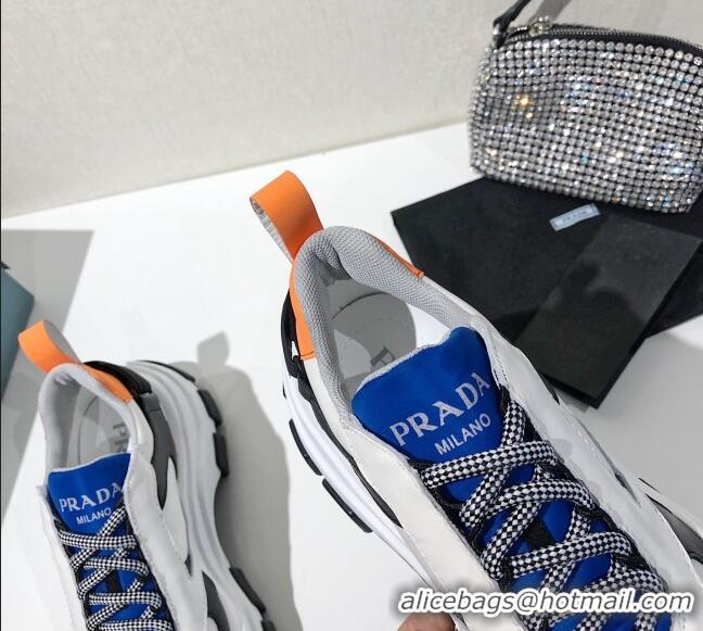 Low Price Prada Block Sneakers 061506 White/Blue/Yellow