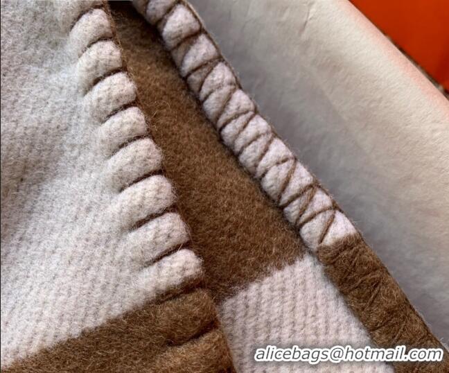 Promotional Hermes Classic Wool Cashmere Blanket 140x170cm H8504 Dark Brown 2020