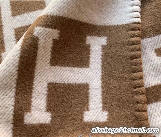 Promotional Hermes Classic Wool Cashmere Blanket 140x170cm H8504 Dark Brown 2020