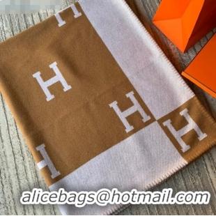 Top QualityHermes Classic Wool Cashmere Blanket 140x170cm H8505 Camel 2020