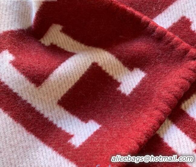 Discount Hermes Classic Wool Cashmere Blanket 140x170cm H8506 Burgundy 2020