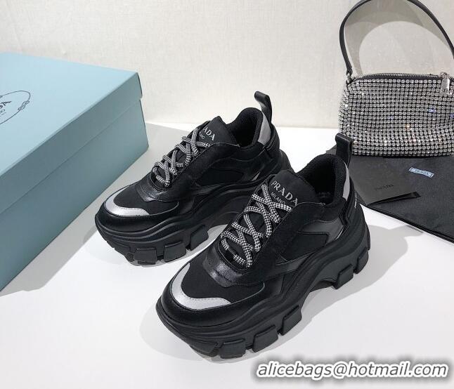 Top Grade Prada Block Sneakers 061506 Black/Silver