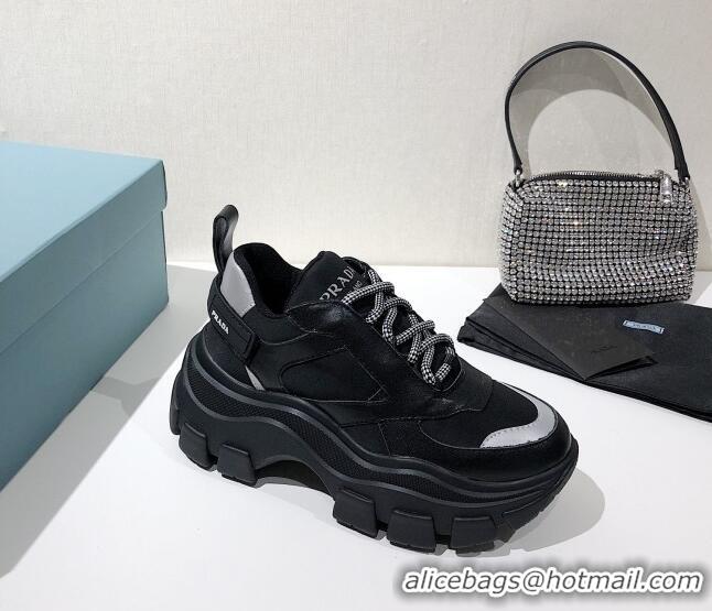 Top Grade Prada Block Sneakers 061506 Black/Silver