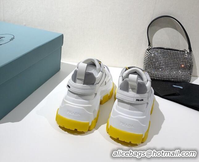 Popular Style Prada Block Sneakers 061506 White/Silver/Yellow