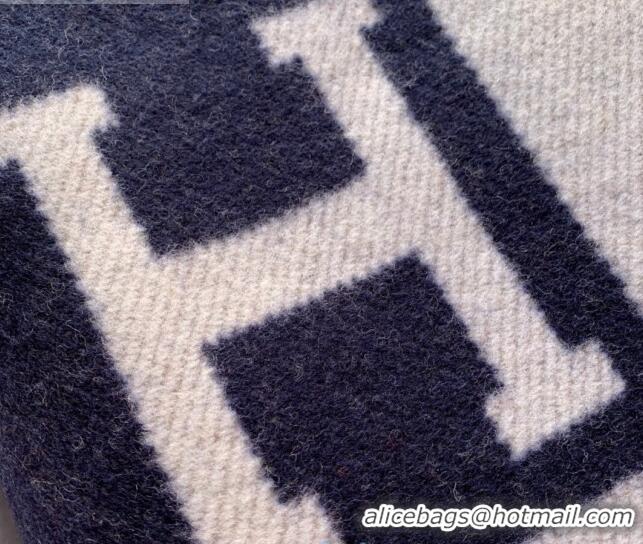 Buy Inexpensive Hermes Classic Wool Cashmere Blanket 140x170cm H8507 Navy Blue 2020