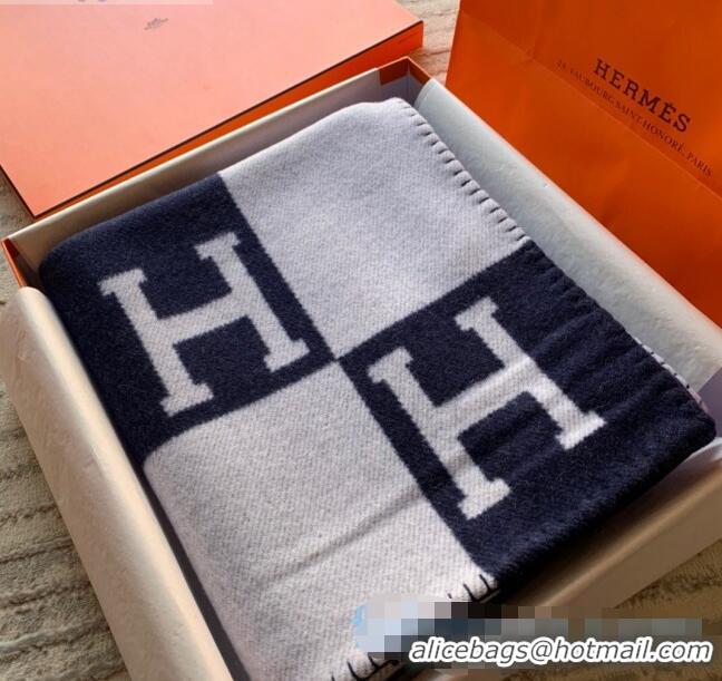 Buy Inexpensive Hermes Classic Wool Cashmere Blanket 140x170cm H8507 Navy Blue 2020