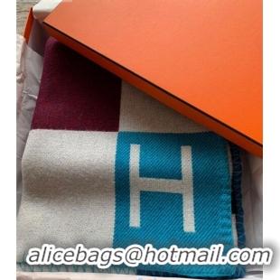 Super Quality Hermes Avalon Wool Cashmere Blanket 140x170cm H8511 Dark Blue 2020