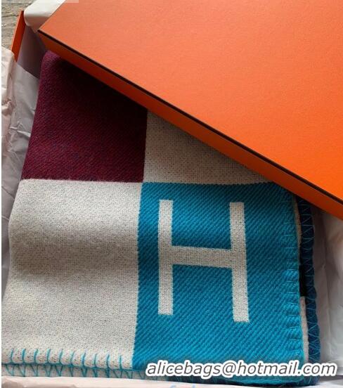 Super Quality Hermes Avalon Wool Cashmere Blanket 140x170cm H8511 Dark Blue 2020