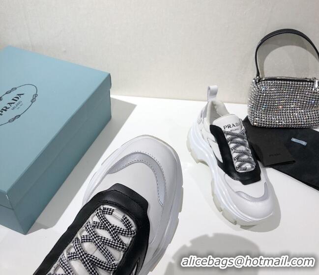 Good Product Prada Block Sneakers 061506 White/Black/Silver