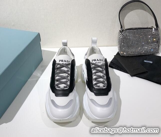 Good Product Prada Block Sneakers 061506 White/Black/Silver