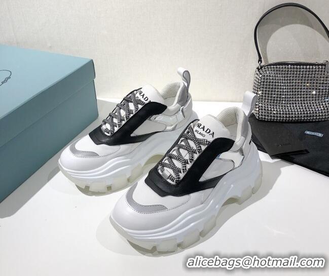 Good Product Prada Block Sneakers 061506 White/Black/Silver