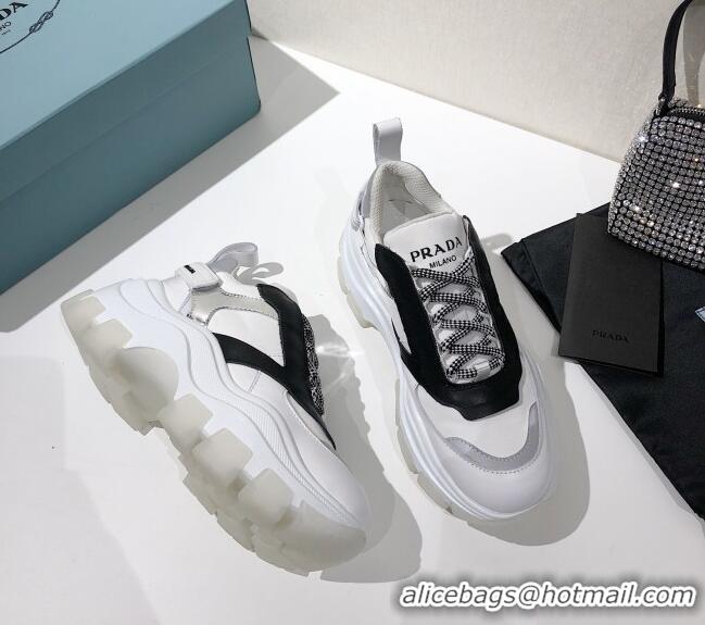 Good Product Prada Block Sneakers 061506 White/Black/Silver