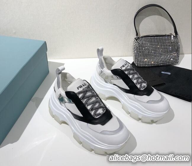 Good Product Prada Block Sneakers 061506 White/Black/Silver