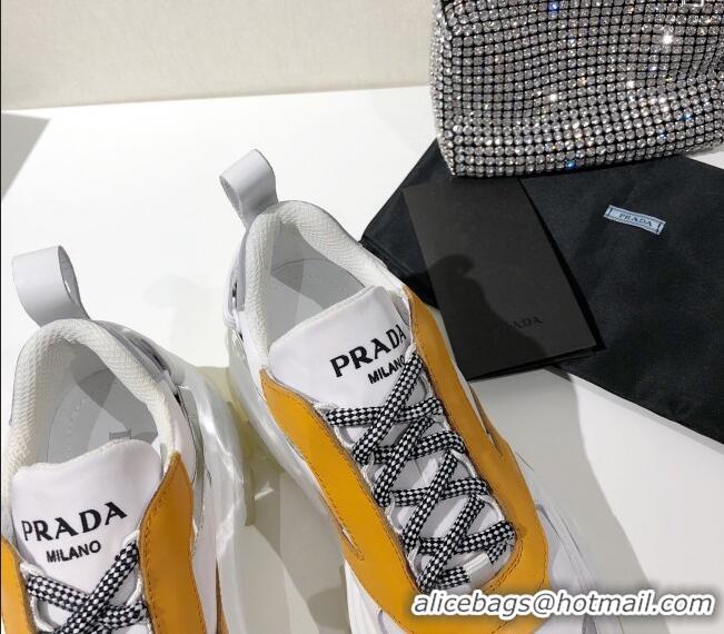 Best Product Prada Block Sneakers 061506 Yellow/Silver/White