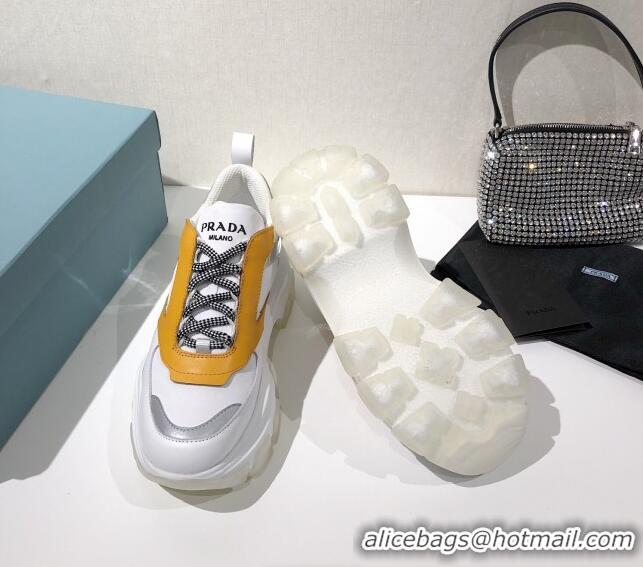 Best Product Prada Block Sneakers 061506 Yellow/Silver/White