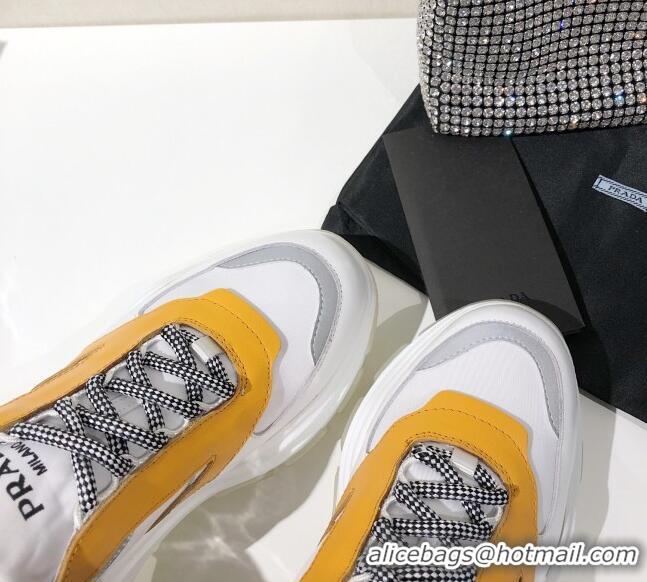 Best Product Prada Block Sneakers 061506 Yellow/Silver/White