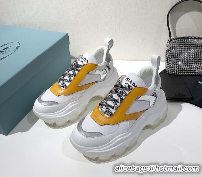 Best Product Prada Block Sneakers 061506 Yellow/Silver/White