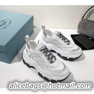 1:1 aaaaa Prada Block Sneakers 061506 Silver/White/Black