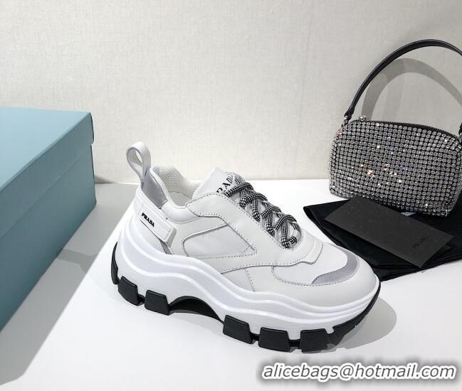 1:1 aaaaa Prada Block Sneakers 061506 Silver/White/Black