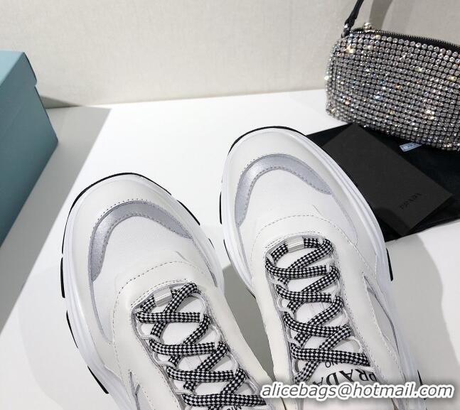 1:1 aaaaa Prada Block Sneakers 061506 Silver/White/Black