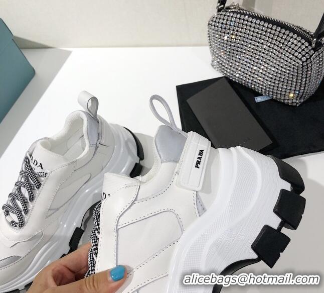 1:1 aaaaa Prada Block Sneakers 061506 Silver/White/Black