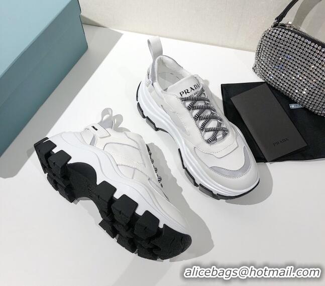 1:1 aaaaa Prada Block Sneakers 061506 Silver/White/Black