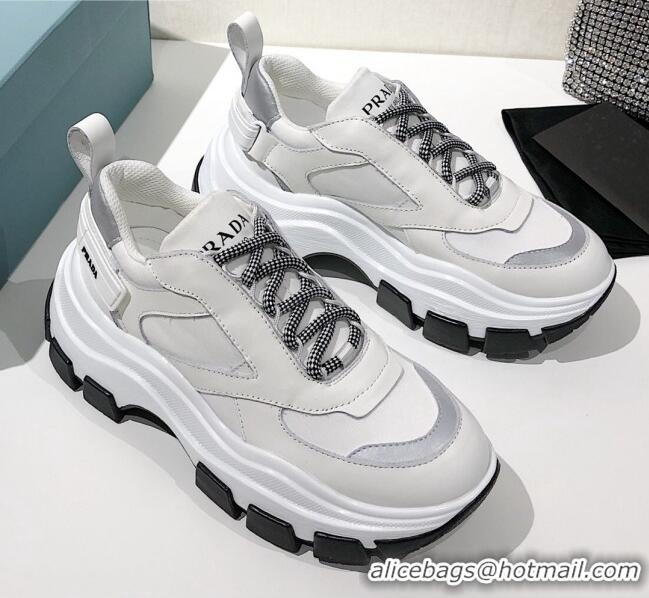 1:1 aaaaa Prada Block Sneakers 061506 Silver/White/Black