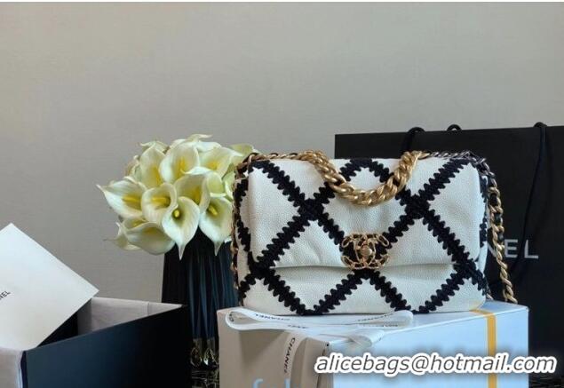 Unique Discount Chanel Crochet Quilted Calfskin 19 Flap Bag AS1160 White 2020