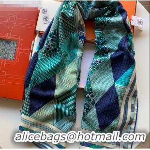 Market Sells Hermes Cashmere Silk Patchwork Horse Shawl Scarf 140x140cm CD1736 Light Blue 2020