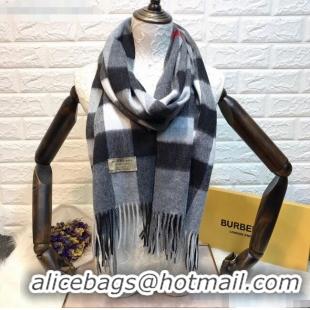 AAAAA Cheapest Burberry Cashmere Check Scarf B2181 Grey 2020